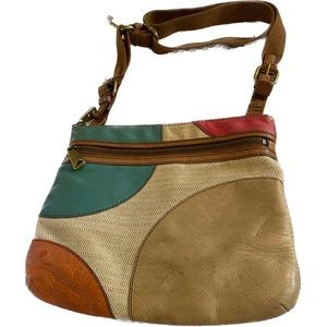 Fossil Authentic Vintage Crossbody/Shoulder Bag Patchwork Multicolor Purse